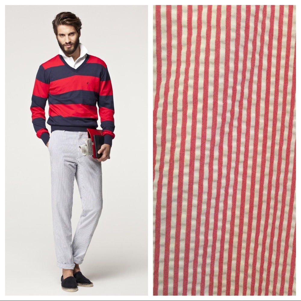 Men's Carolina Herrera Seersucker Runway Pants